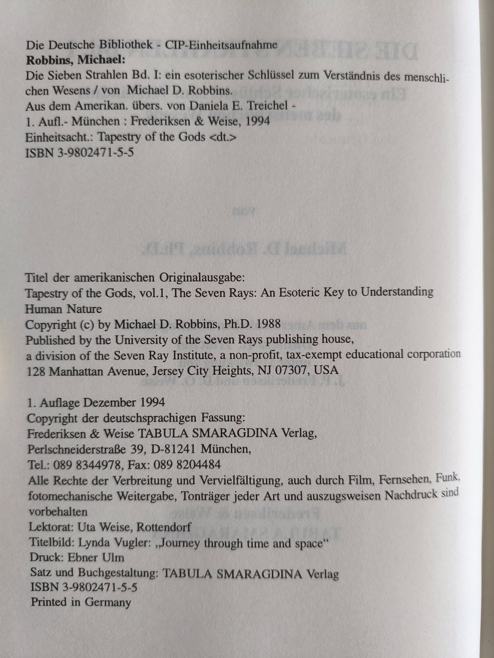 Bücher: Die sieben Strahlen Band 1 von Michael D. Robbins, Ph.D. – Gebraucht aus Schaffhausen von philscardstore 4