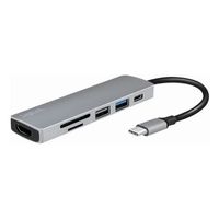 LogiLink USB-C 6-in-1 Multifunktions-Hub, silber