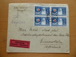 1928 PJ Viererblock Beleg mit Höchstwert