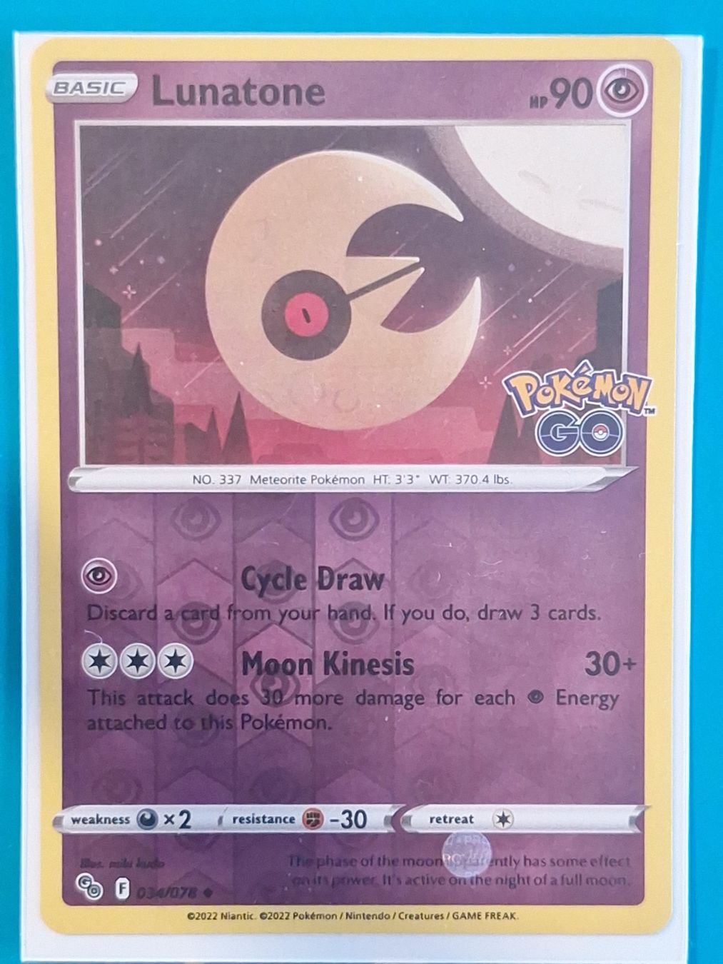 Pokémon Carte collezionabili: Lunatone - Reverse Holo - Pokemon GO #2.10 – Usato da Altstätten SG venduto da GGsGameshop