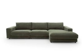 Ecksofa High End mit Longchair in Cord
