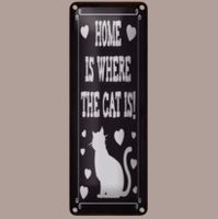 🔥 HOME IS WHERE THE CAT IS Blechschild 🎀 27x10cm OVP 🔥