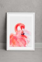 🦩A3 - Aquarelldruck auf FineArt Print Flamingo