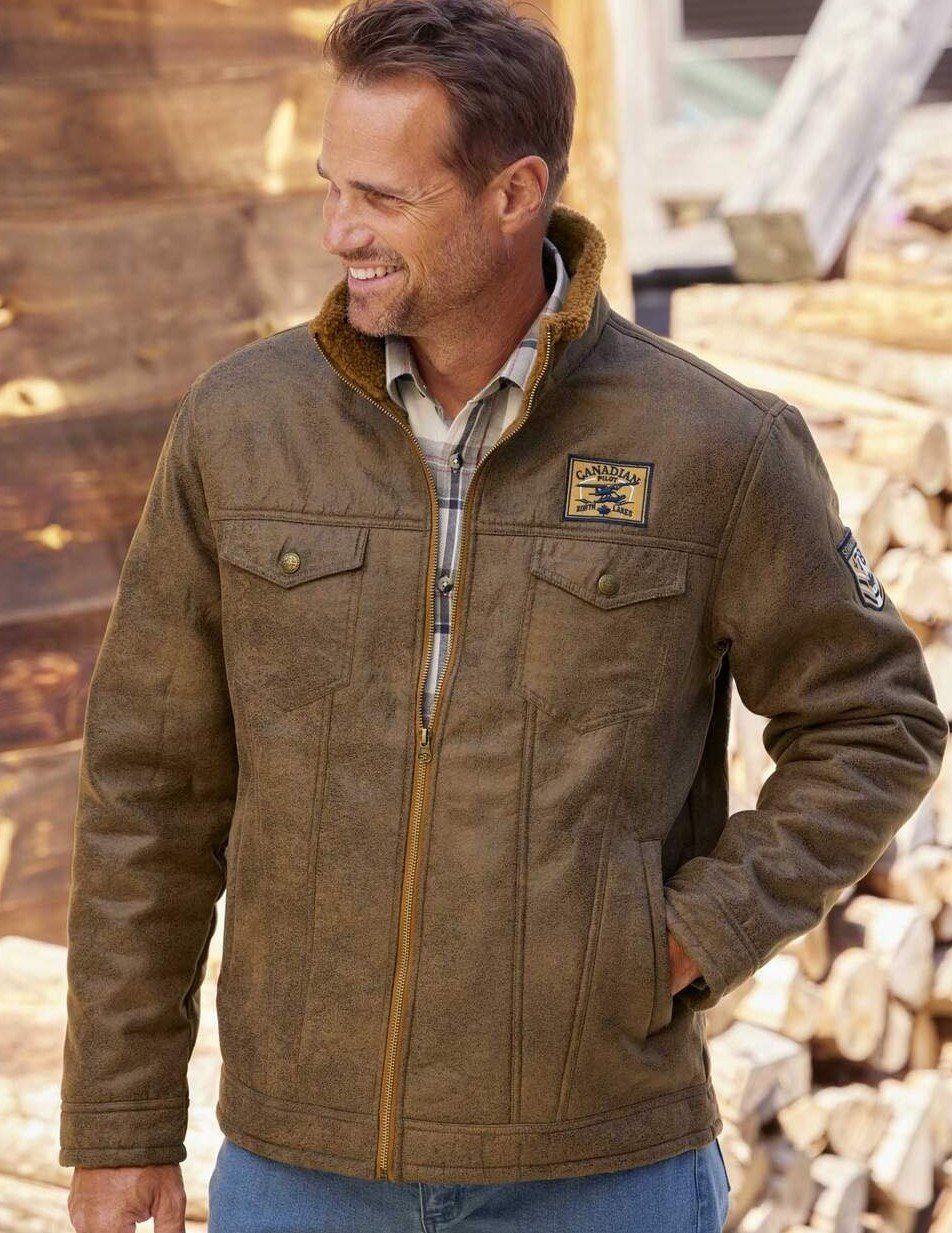 Giacche: Pilotenjacke in Wildlederoptik mit Teddyfutter Herren Gr. L – Nuovo e nell'imballaggio originale da Zollbrück venduto da Turner5 1