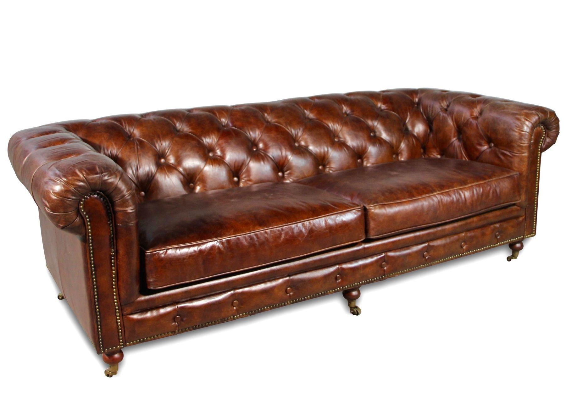 Divani: Chesterfield Sofa aus Leder, der grosse Klassiker britischer – Nuovo e nell'imballaggio originale da Cressier FR venduto da Cazadeco 1