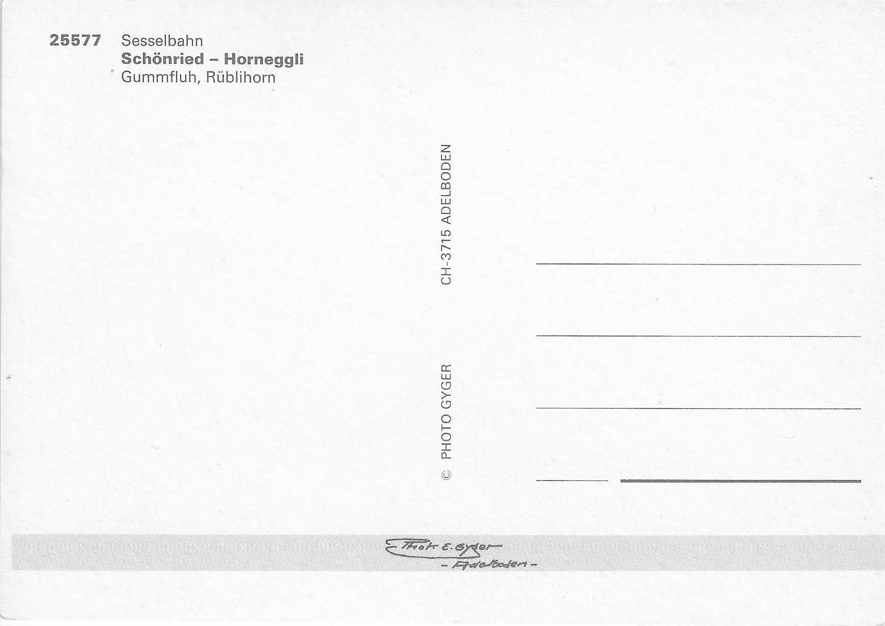 Cartoline postali: Sesselbahn Schönried-Horneggli BE – Nuovo (secondo la descrizione) da Rothrist venduto da Stranglehold 1