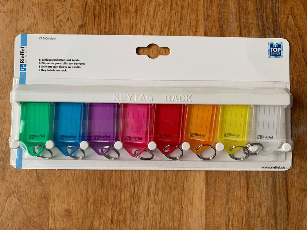 20 Stück Sechseckige Schlüsseletiketten – Bunt, Mit Ring Und Beschreibbaren Einsätzen, Aus Kunststoff