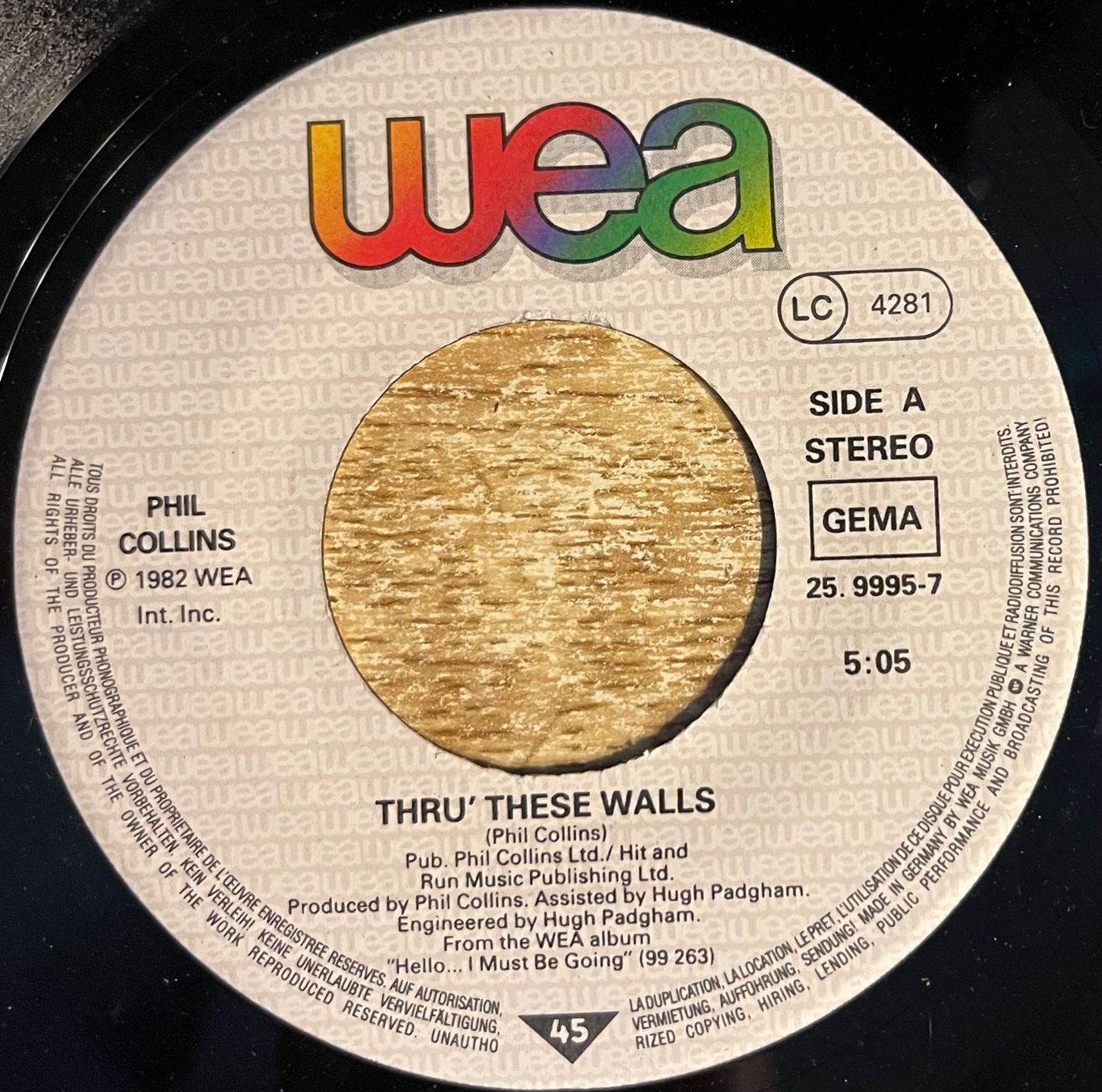 Dischi in vinile: PHIL COLLINS - THRU' THESE WALLS – Usato da Bussigny venduto da vinyl-pas-cher 2