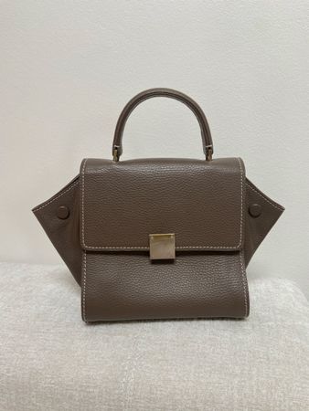 Handbag leather grey women top handle bag used