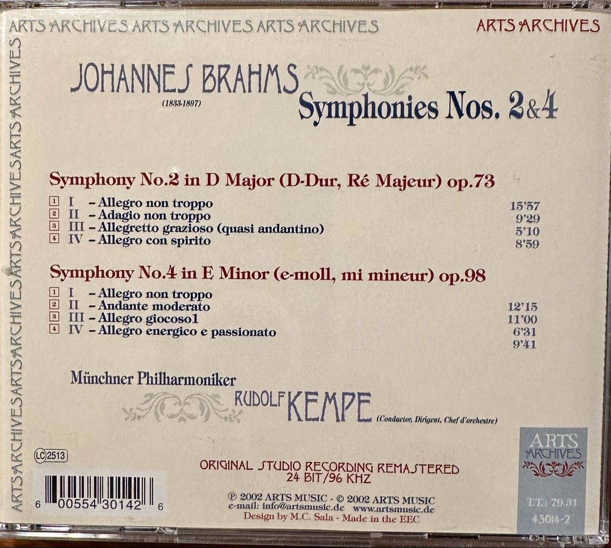 CD: Brahms: Symphonies 1 - 4  (2 CDs) – Nuovo (secondo la descrizione) da Utzigen venduto da taino01 3