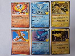 Pokémon 30th Celebration – Legendary Birds 6 Karten EN 🇬🇧