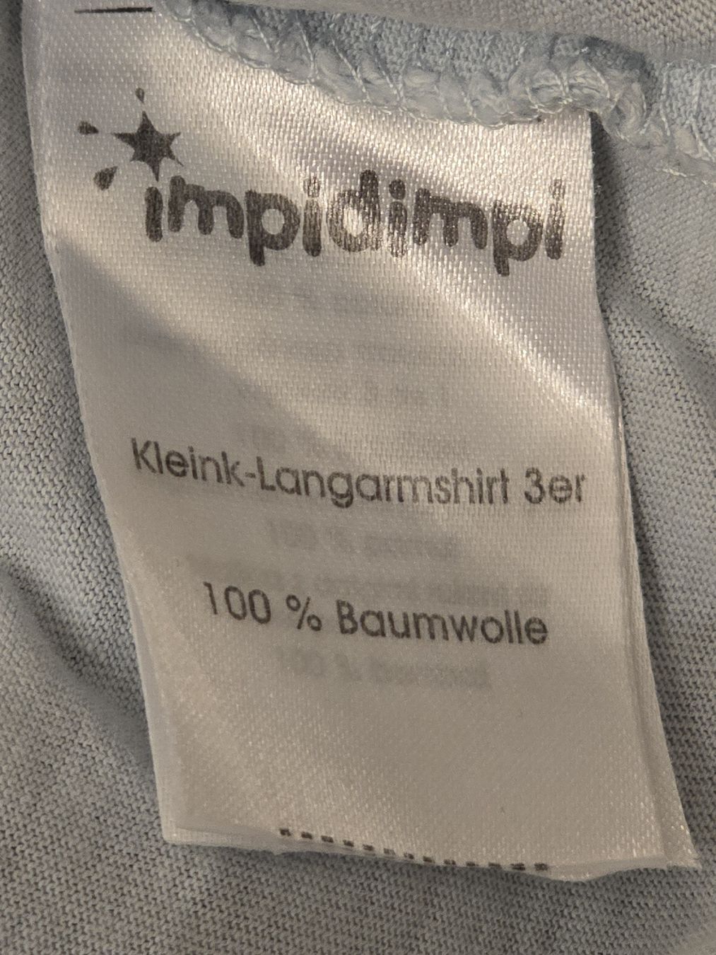 Camicie, Top & T-shirt: Süsse dünne Langarmshirt impidimpi hellblau Gr. 62/68 – Usato da Teufenthal AG venduto da thuzsu 2
