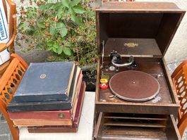 Grammophon The Gramophone Co. Ltd. Holz antik guter Zustand