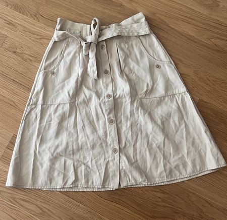 Midi- Rock beige Grösse 36 Tom Tailor Knopfleiste mit Gürtel