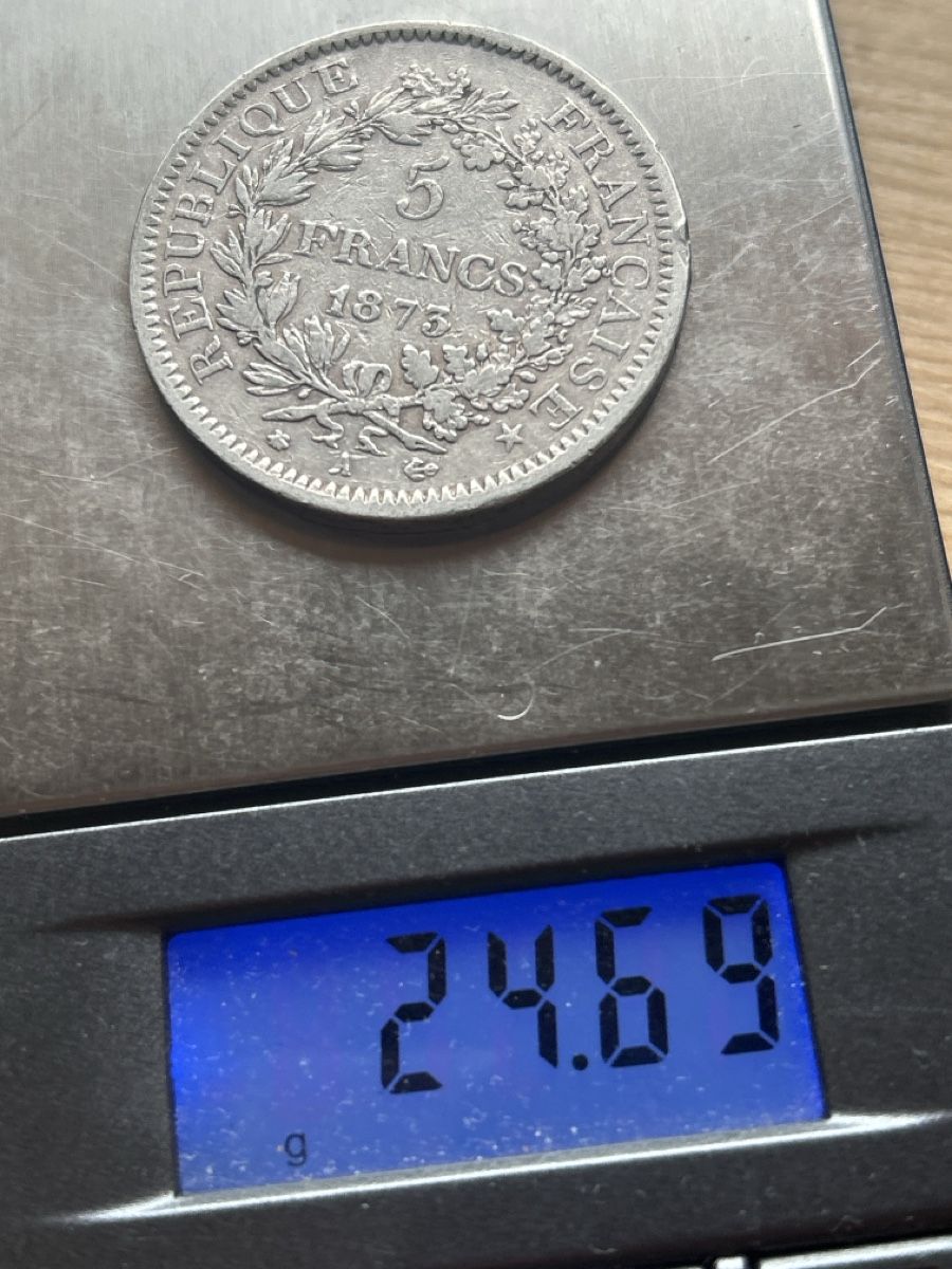 Tutti le monete: Antike 5 Francs Silbermuenze1873 – Usato da Laufen venduto da Bellavitaboom 2
