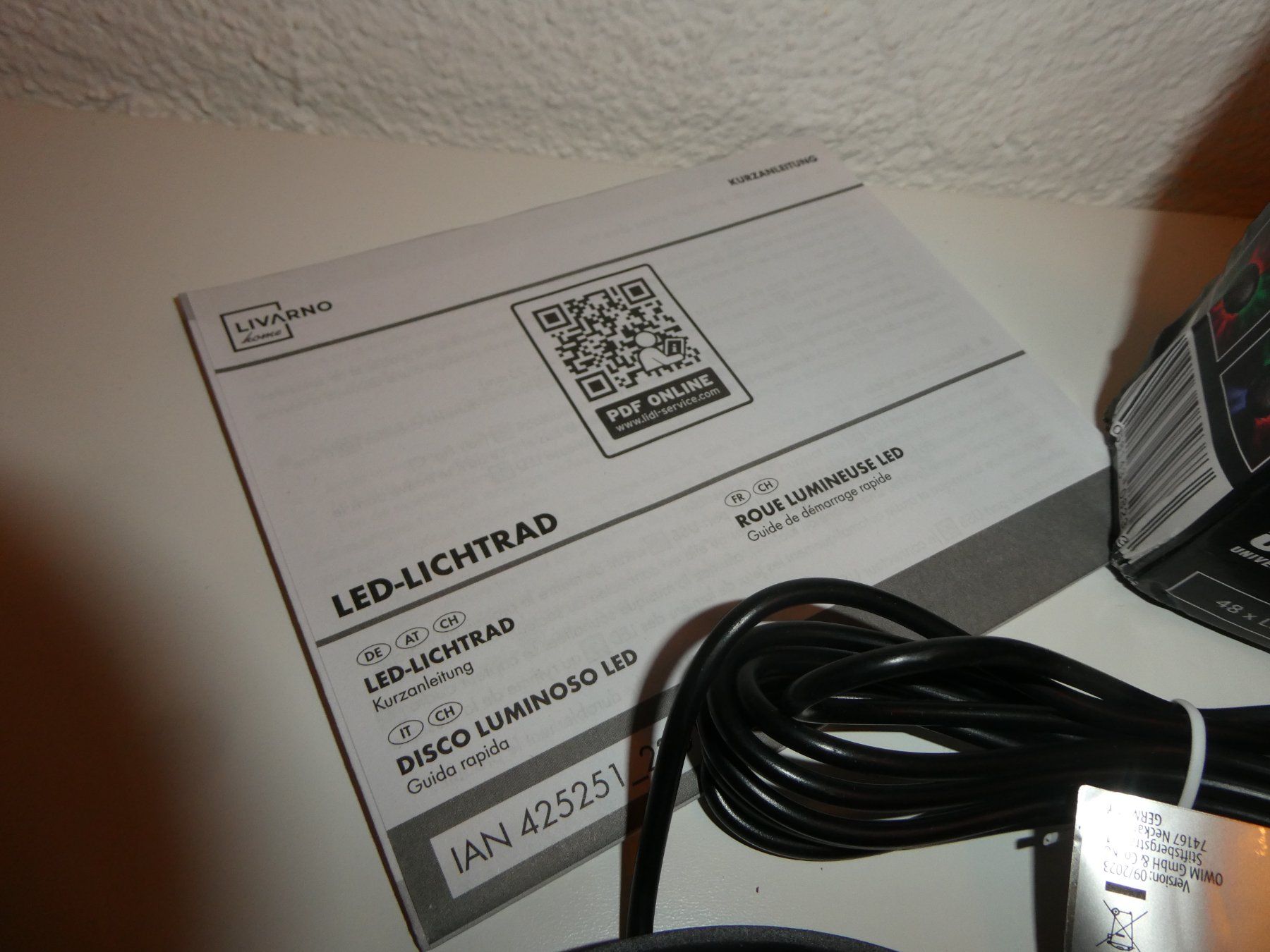 Lampes: Livarno Home LED-Lichtrad mit Audiosensor – Neuf avec emballage d'origine à Mels par KOSL 3