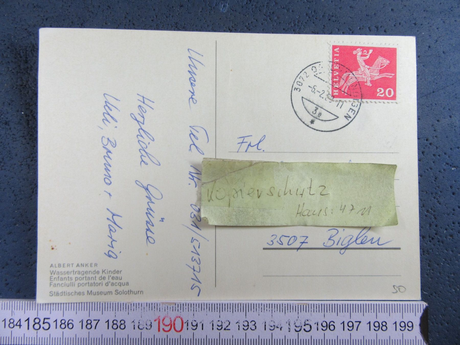 Ansichtskarten: ALBERT ANKE "WASSERTRAGENDE KINDER MUSEUM SOLOTHURN SO AK – Gebraucht aus Ettingen von Hausi4711 1