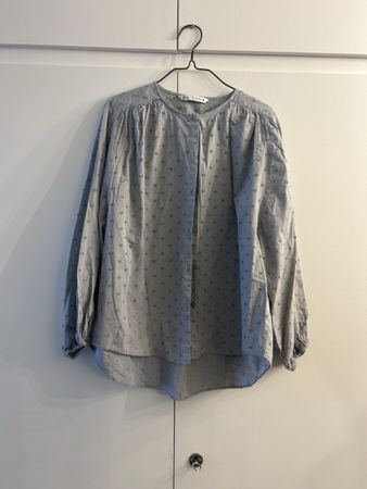 ZARA textured grey boho blouse, size XS