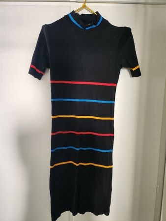 Mads Nørgaard striped dress black blue size S