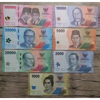 Indonesie 1000 to100000 Rupiah UNC