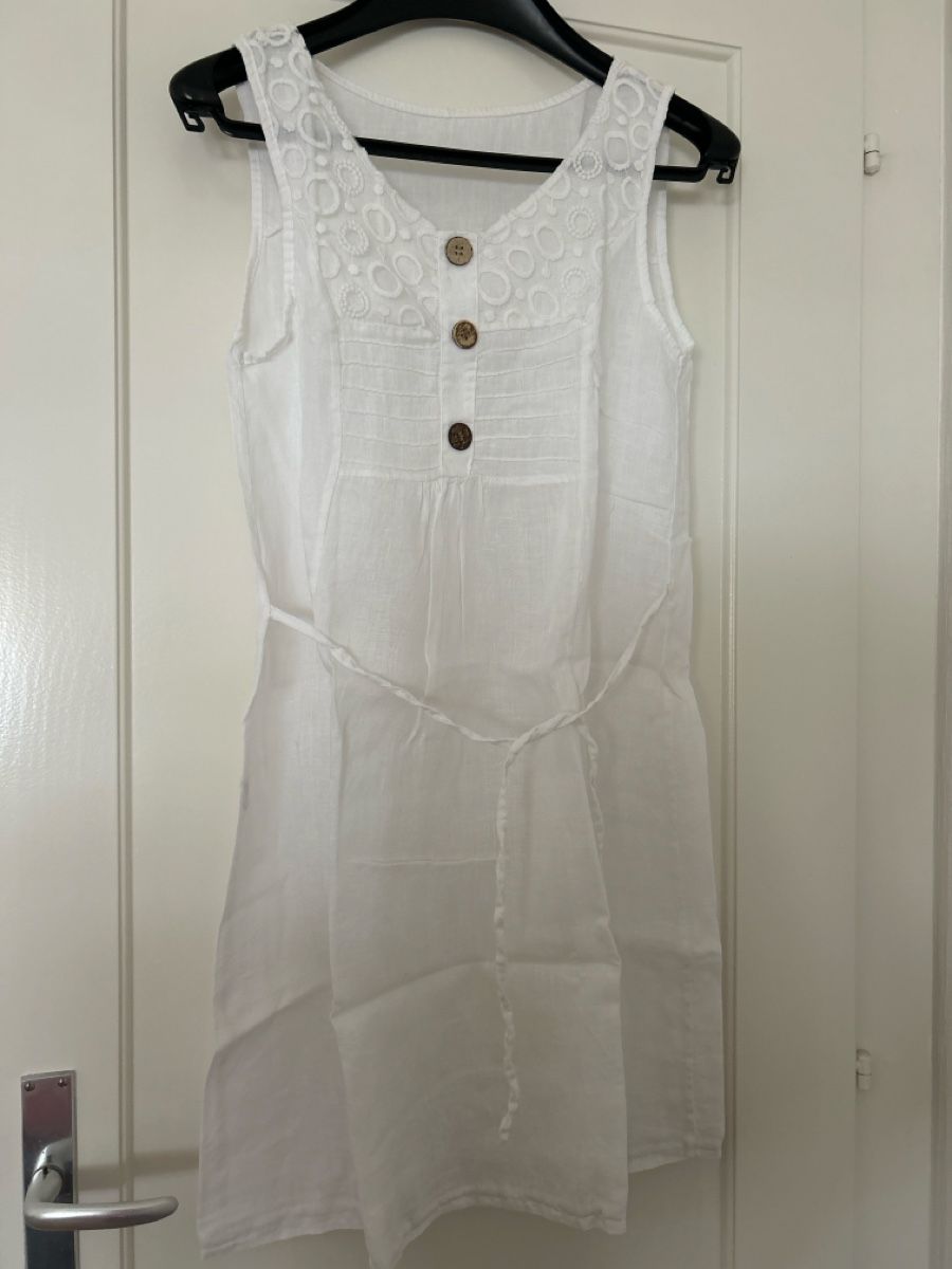 Kleider: Robe blanche - taille M - lin – Gebraucht aus Savigny von Althea0202 1