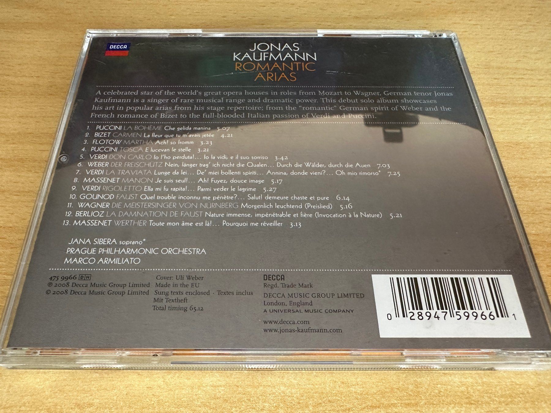 CD: Jonas Kaufmann, Prague Philharmonic Orchest - Romantic Arias – Usato da Rikon im Tösstal venduto da Alpenmutz 1