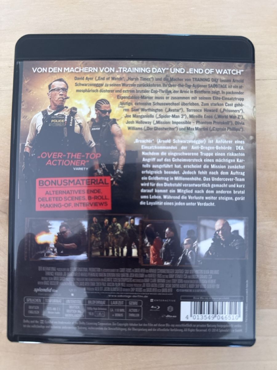 Alle DVDs: Blu-ray Film Sabotage uncut version – Gebraucht aus Solothurn von Alex702 1
