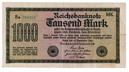 Banknote Deutschland Reichsbanknote 1000 Mark 1922