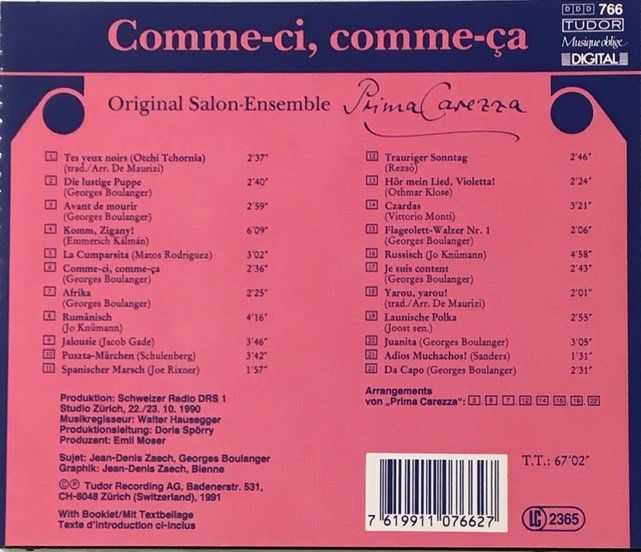 CD: Prima Carezza - Comme-ci, Comme-Ça – Usato da Grüningen venduto da azulamarillo 1