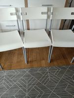 3 weisse stapelbare Ikea Stühle  aus Kunststoff