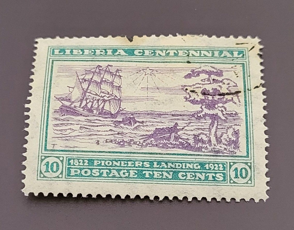 Tutti i francobolli: Liberia 1923 schiff alte briefmarke – Usato da St Gallen venduto da Stampsalshobby