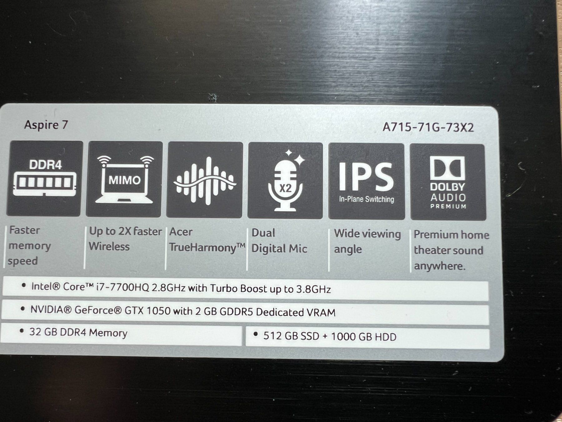 Acer Portables: Acer Laptop Aspire 7 – D'occasion à Illnau par Hansj1818 4