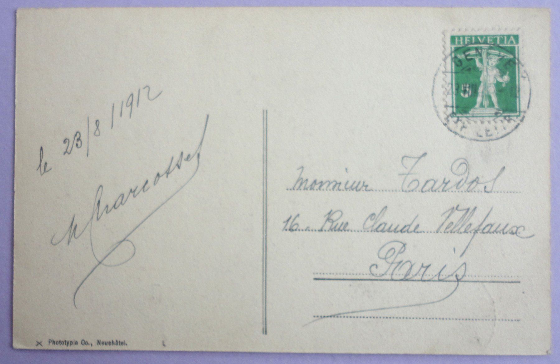 Cartoline postali: Genève - L' Ile Rousseau – Usato da Fétigny venduto da Billy2miny 1