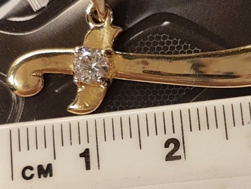 Pendentifs: Schwert/Säbel, Gelbgold + einem Kristall – Neuf (Voir description) à Unterägeri par Altgoldschmuck 6