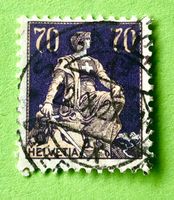 Nr.162 Sitzende Helvetia mit Schwert  GESTEMPELT   