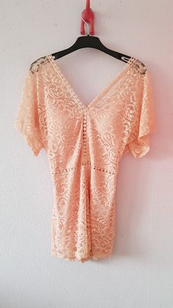 Combinaison combishort dentelle rose pêche taille S