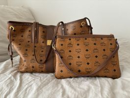 MCM Shopper und Pochette Cognac