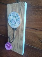 Holz Garderobe Wandhaken mit Blumen-Design, handgemacht, Neu