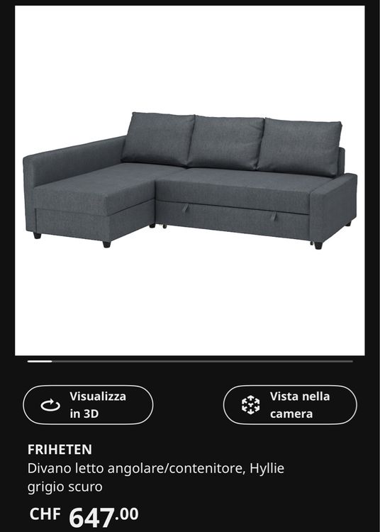 Friheten Ikea Skiftebo Grigio Scuro Sofà Divano Ikea (Usato) A