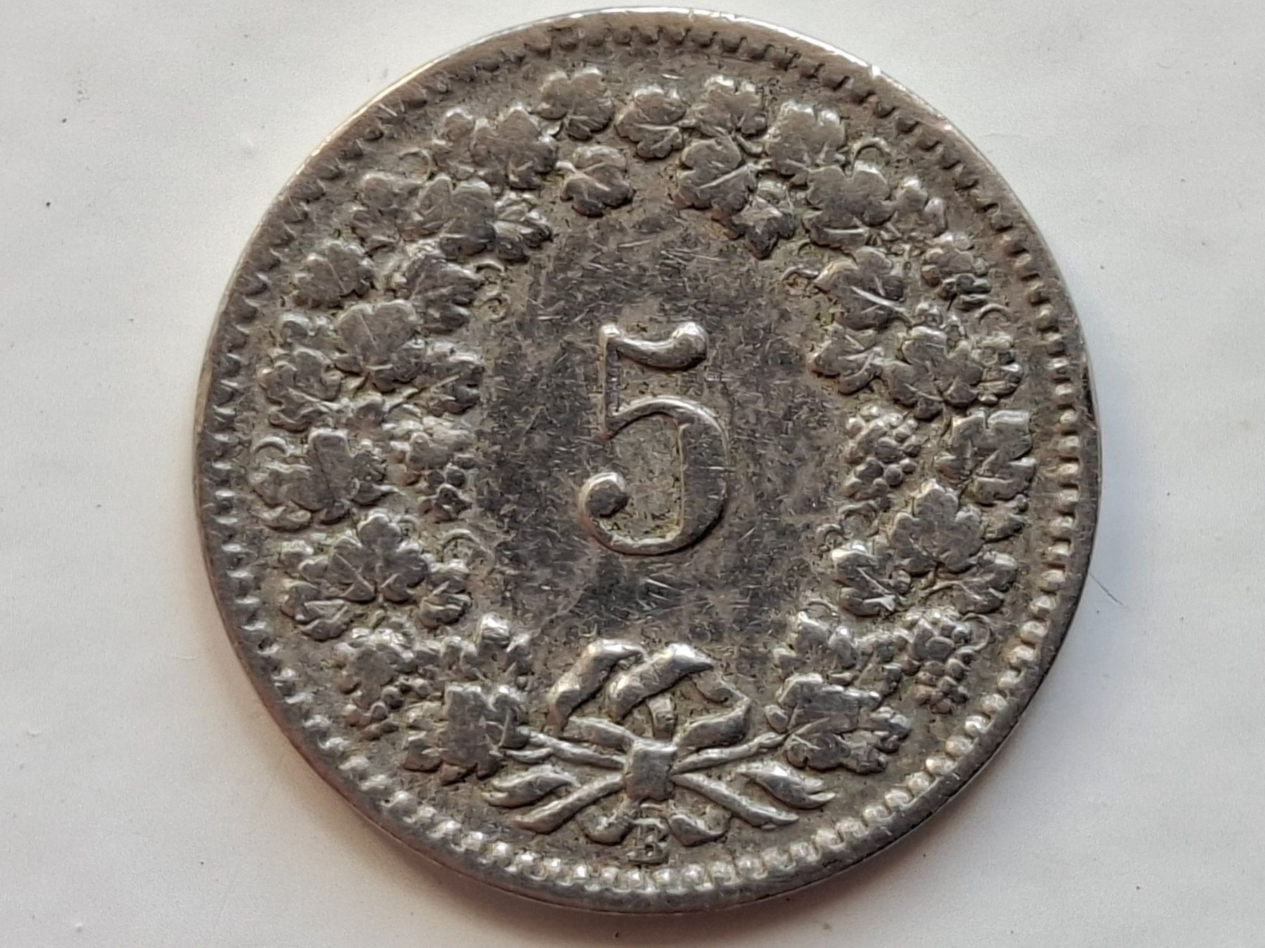 Tutti le monete: 5 Rappen 1908 (Abart) – Usato da Neuchâtel venduto da Grandloupblanc 1