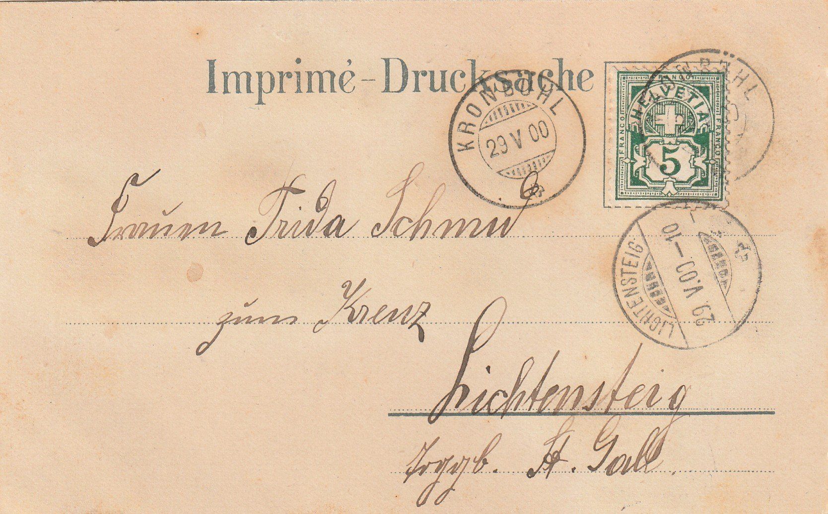 Cartoline postali: Ansichtskarte St. Gallen Litho 1900 – Usato da Rupperswil venduto da Ema10 1