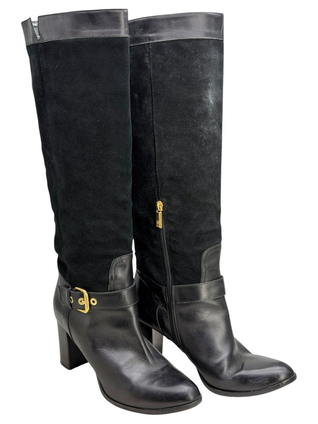 Navyboot Scarpe da donna: Bottes Navyboot cuir et daim noir. Pointure 40 – Usato da Cossonay-Ville venduto da PatineDuTemps