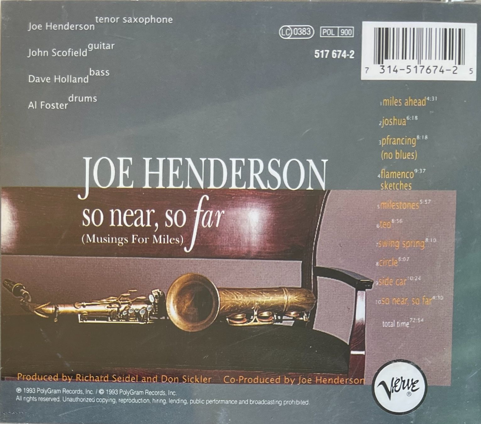 CD: JOE HENDERSON / So Near, So Far – Usato da Bischofszell venduto da kustavi 1