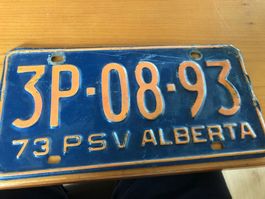 NUMMERNSCHILD CANADA 1973 ORIGINAL