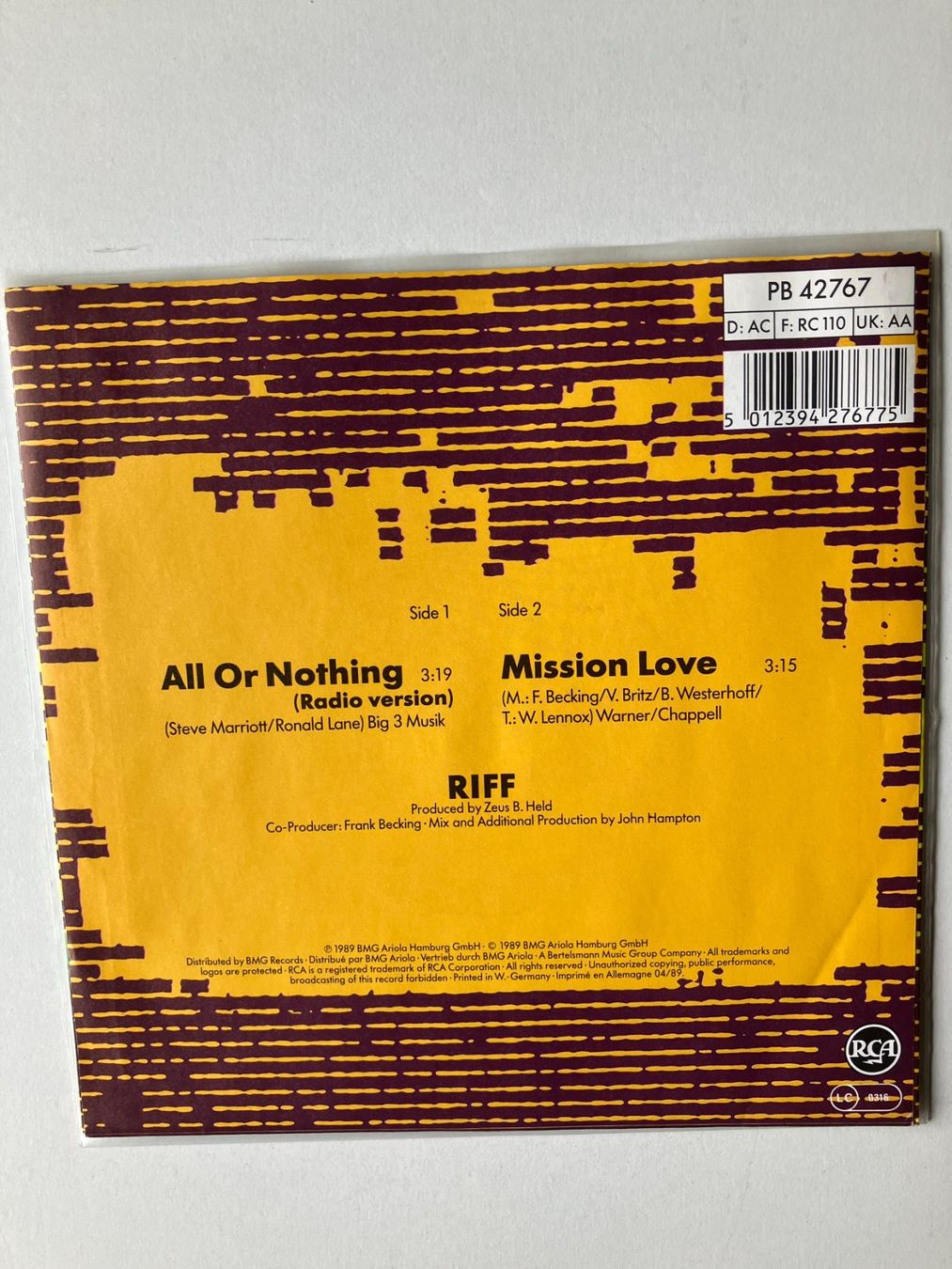 Schallplatten: Riff – Gebraucht aus Aarwangen von Jukebox3 3