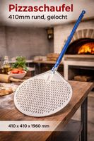 Pizzaschaufel Ø 410 mm – gelocht, Aluminium