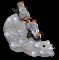 AKTION Beleuchtung LETZTER Bär mit  Pinguinen mit 80 LEDs