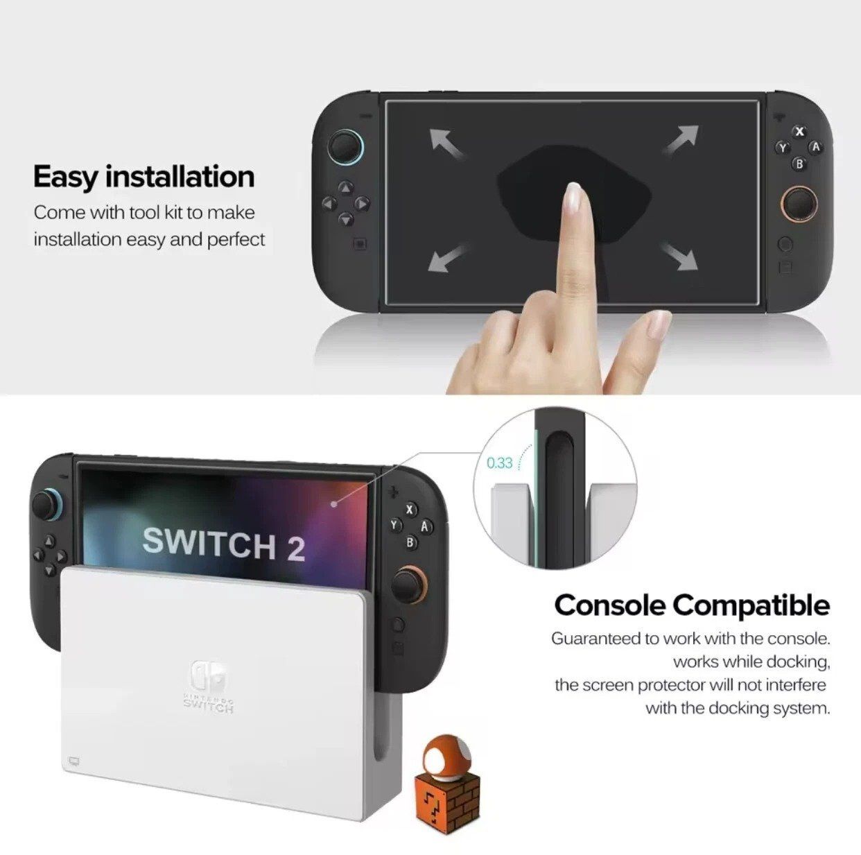 Retouches de peinture & films: für Nintendo Switch 2  Schutzglas Glasfolie – Neuf (Voir description) à Kirchdorf AG par Lionstein 3