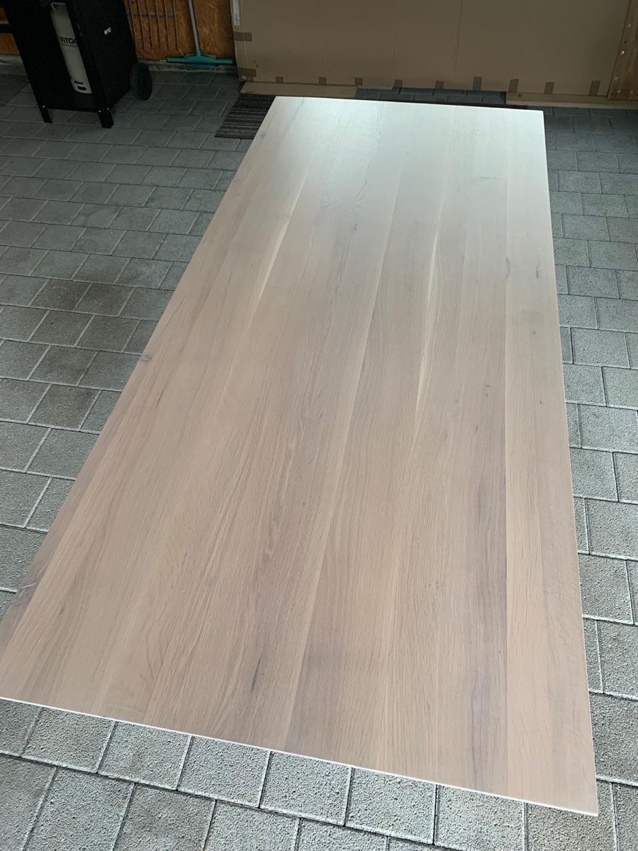 Pfister Tische: Massiver Eiche Tisch mit Edelstahlgestell – Gebraucht aus Villmergen von kasaja 1