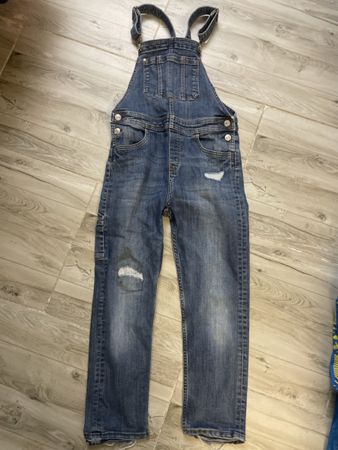 H&M stretch Latzhose Denim blau Gr.140